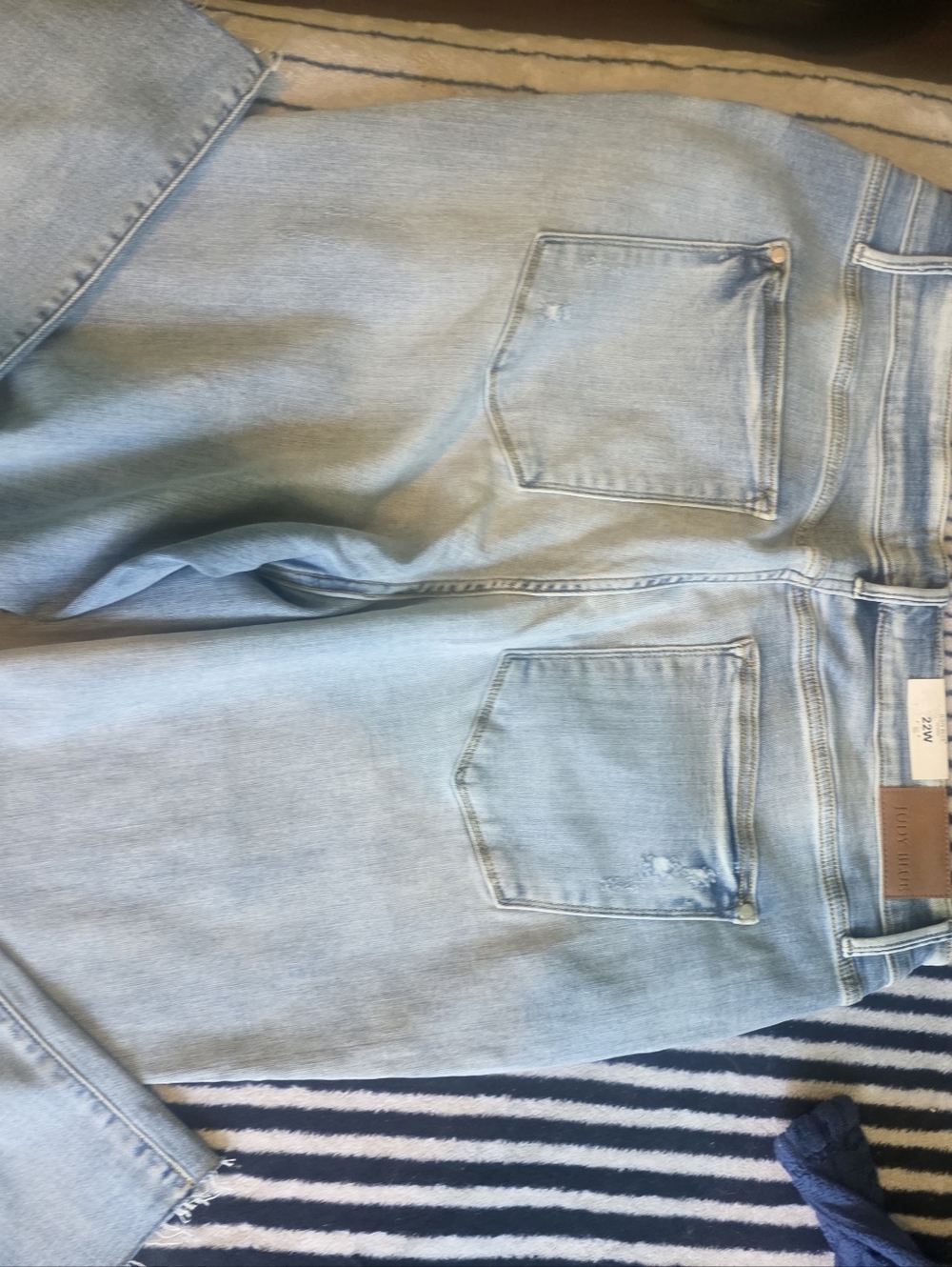 Judy Blue 22W Faded Raw Hem High Waist Blue Jeans - Picture 12 of 14